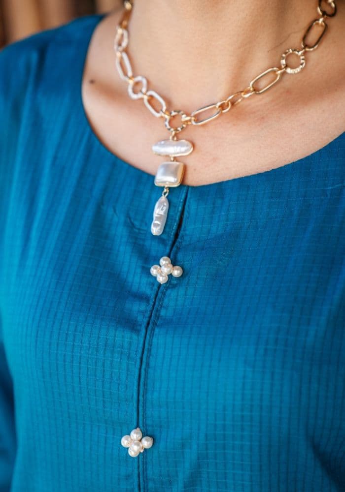 Meerab Teal – Luxury Lawn 3-Piece Suit (NLC-106-PK)